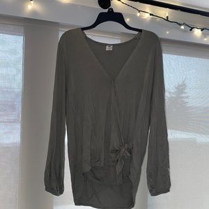 Gray Elephant Olive Green Long Sleeve